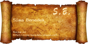 Sima Benedek névjegykártya